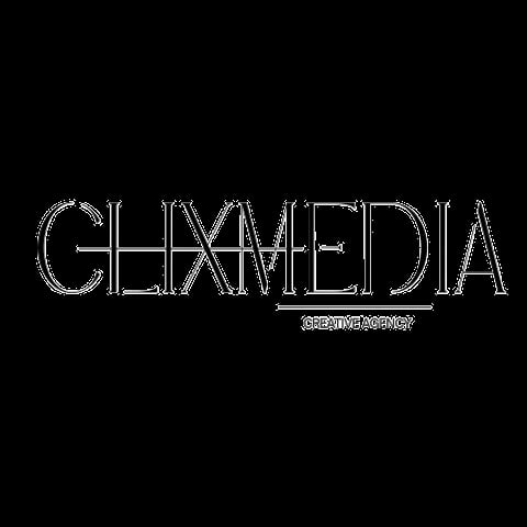 CHXMEDIA creative agency logo with outlined text design on black background